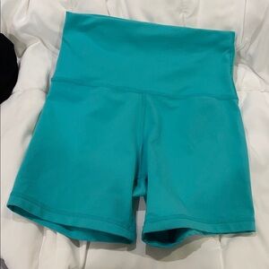 aerie High-Waist Teal Workout Shorts